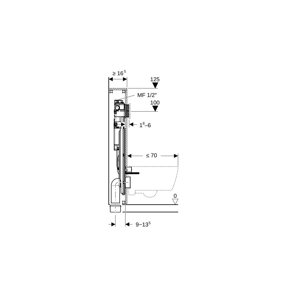 Geberit GIS Element für Wand-WC, 125cm, mit Sigma UP-Spülkasten 12cm, mit HS30 Hygie... GEBERIT-461207002 4064746032929 (Abb. 5)