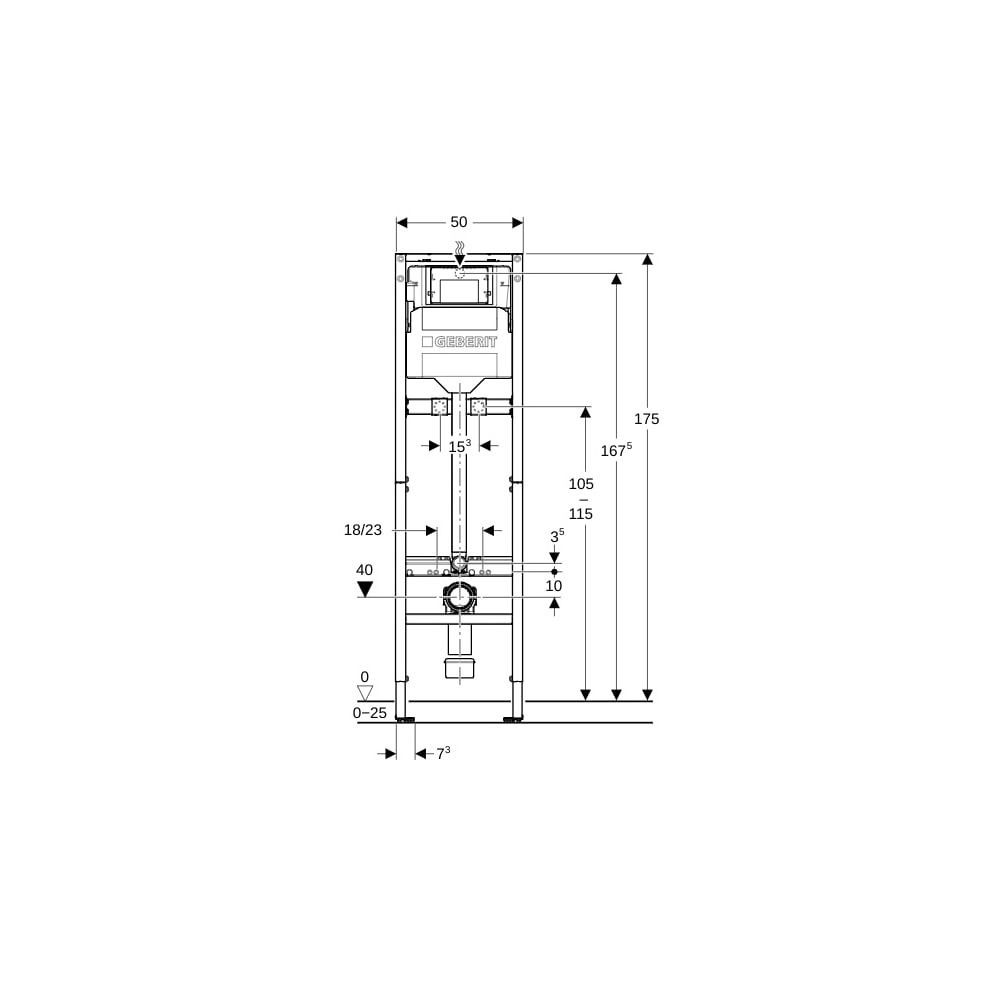 Geberit Duofix Element für Ausgussbecken mit Spülkastenanschluss, 175cm, mit Sigma U... GEBERIT-111565002 4064746030512 (Abb. 4)