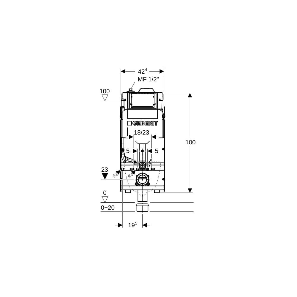 Geberit GIS Element für Wand-WC, 125cm, mit Sigma UP-Spülkasten 12cm, mit HS30 Hygie... GEBERIT-461208002 4064746032936 (Abb. 4)