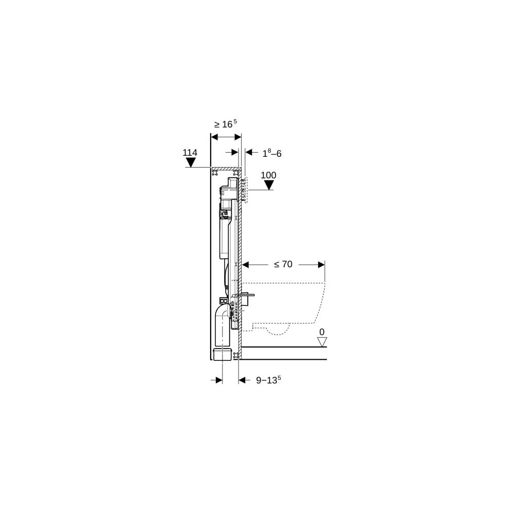 Geberit GIS Element für Wand-WC, 114cm, mit Sigma UP-Spülkasten 12cm und Power and C... GEBERIT-461301006 4064746032967 (Abb. 5)