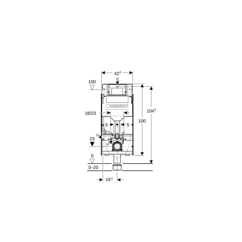 Geberit GIS Element für Wand-WC, 114cm, mit Sigma UP-Spülkasten 12cm und Power and C... GEBERIT-461301006 4064746032967 (Abb. 4)