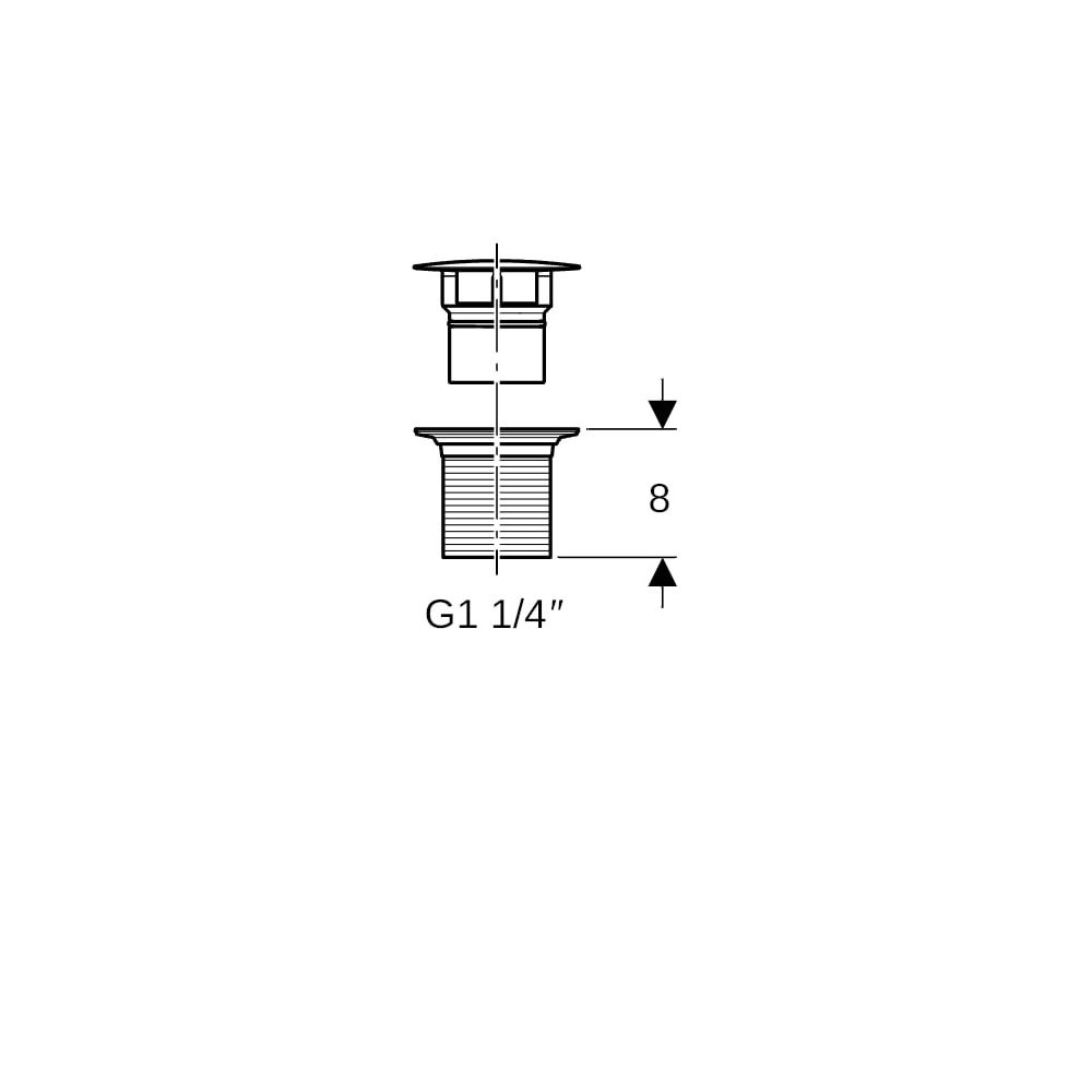 Geberit Ablaufventil mit freiem Auslauf 1 1/4, Länge 8cm, Mattschwarz... GEBERIT-152080141 4025410054210 (Abb. 4)