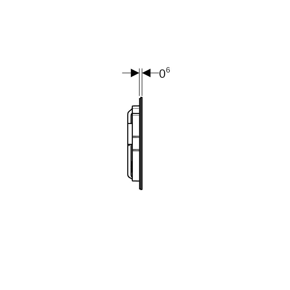 Geberit Sigma40 Betätigungsplatte, rund, 2-Mengen-Spülung Platte, Taste Schwarz, Gla... GEBERIT-115628SJ1 4064746006821 (Abb. 6)