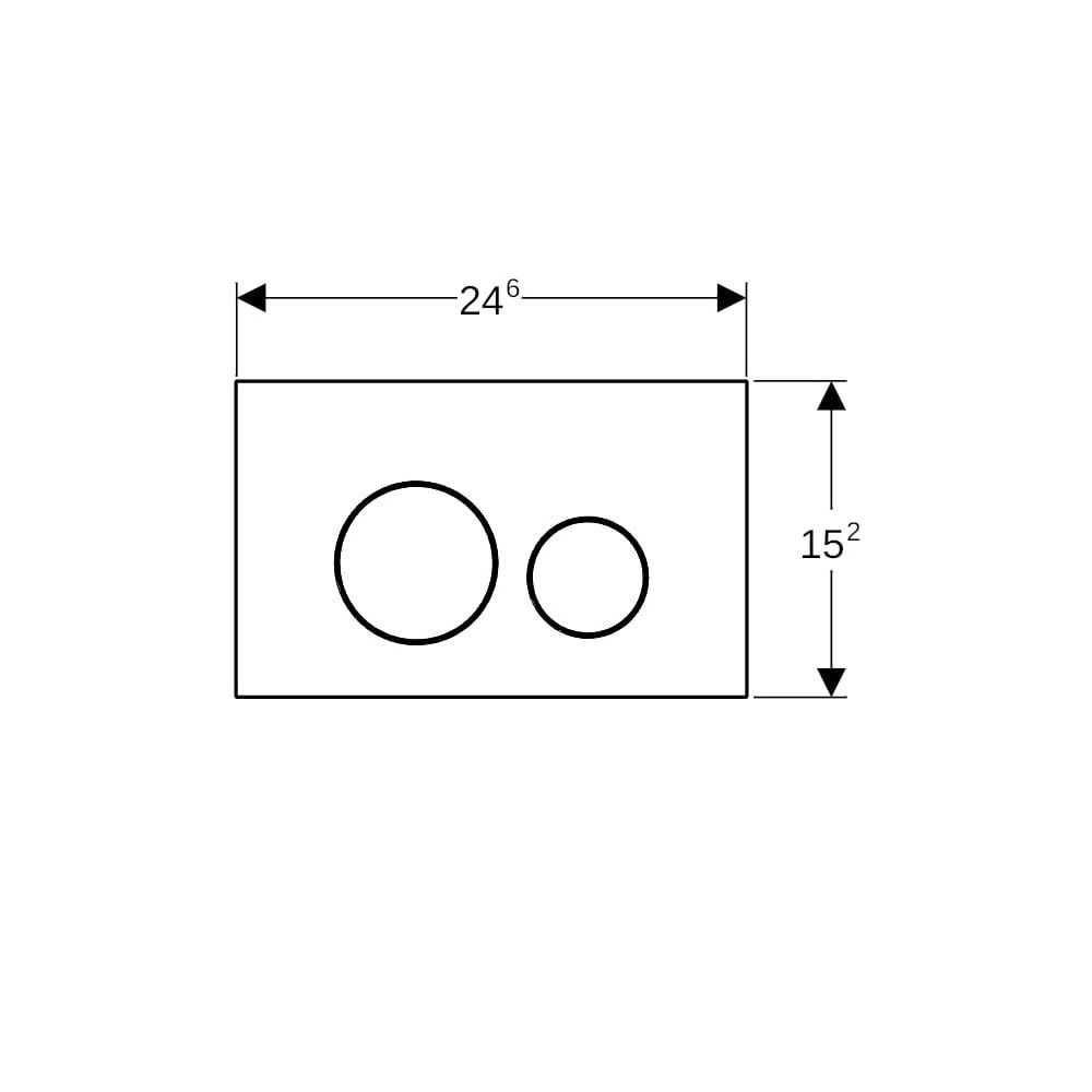 Geberit Sigma40 Betätigungsplatte, rund, 2-Mengen-Spülung Platte, Taste Schwarz, Gla... GEBERIT-115628SJ1 4064746006821 (Abb. 5)