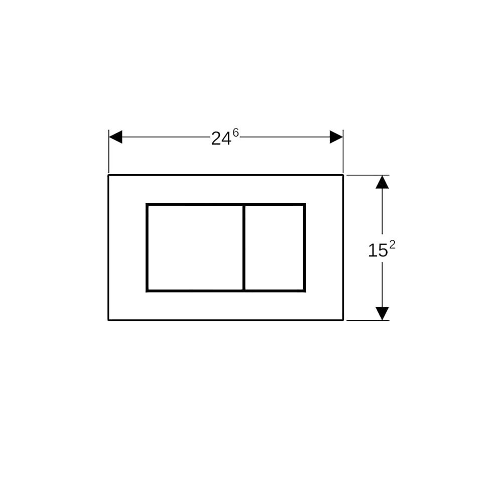 Geberit Sigma40 Betätigungsplatte, eckig, 2-Mengen-Spülung Platte, Taste Schwarz mat... GEBERIT-115629141 4064746006920 (Abb. 5)