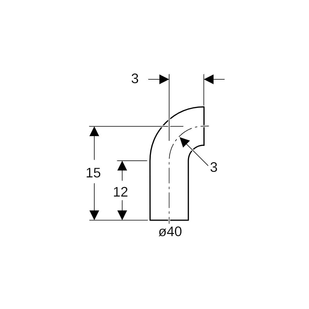 Geberit PE Bogen mit langem Schenkel 90 Grad, Außendurchmesser 40mm... GEBERIT-360055161 4025416021575 (Abb. 5)