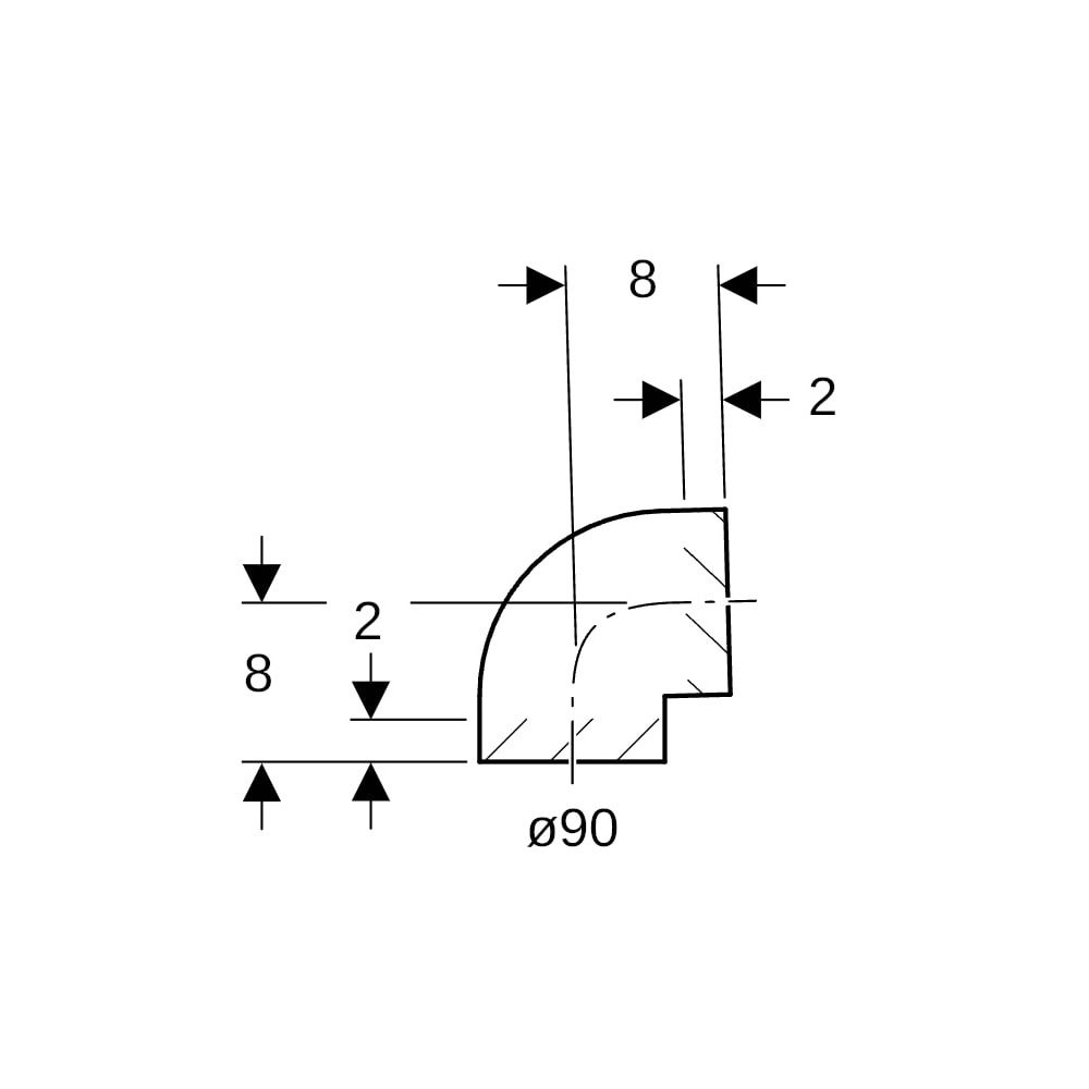 Geberit PE Bogen 88,5 Grad, Außendurchmesser 90mm... GEBERIT-366088161 4025416028949 (Abb. 5)