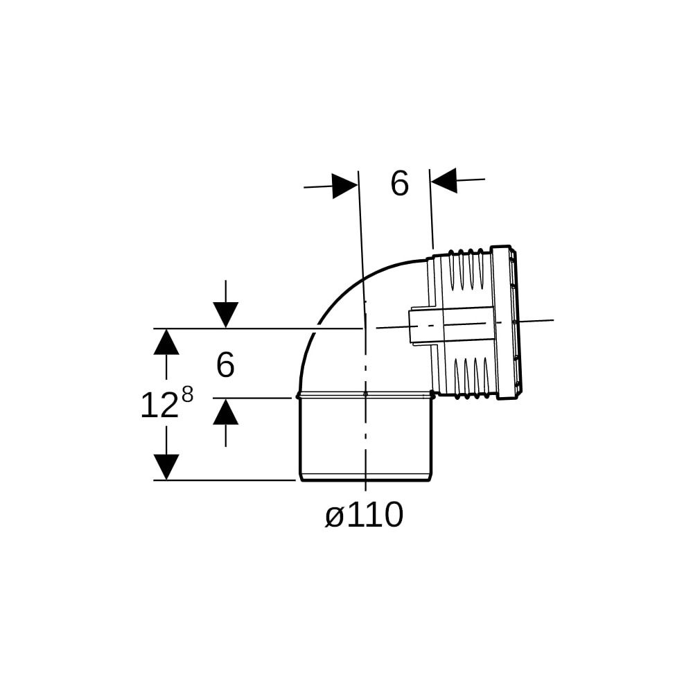 Geberit Silent-PP Bogen 87,5 Grad, Außendurchmesser 110mm... GEBERIT-390524141 4025416937401 (Abb. 5)