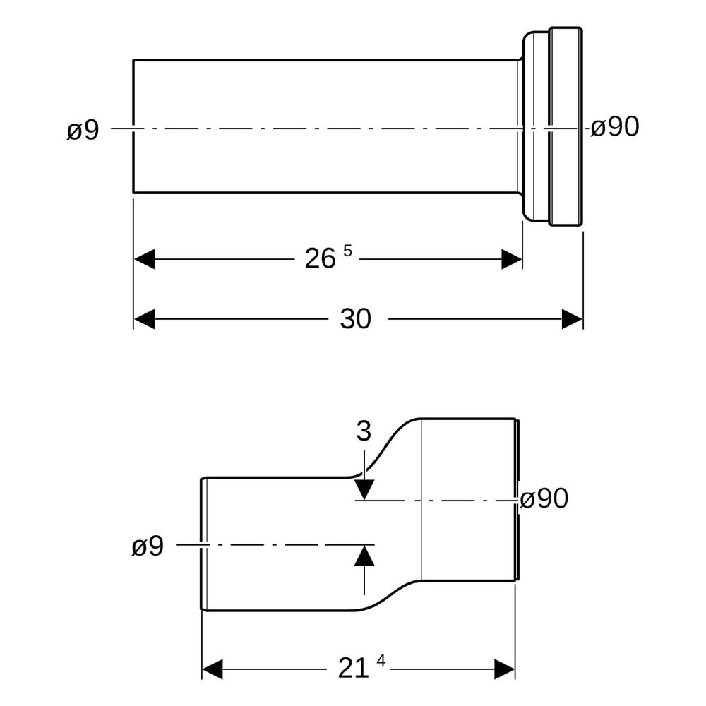 Geberit Anschlussset für Stand-WC TurboFlush, Abgang horizontal, 90mm, Kunststoff, 1... GEBERIT-152062001 4064746039270 (Abb. 5)