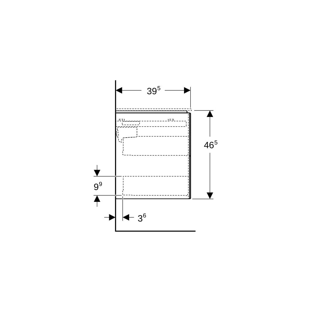Geberit ONE Unterschrank für Waschtisch, 2 Schubladen, verkürzte Ausladung, 74,5x46,... GEBERIT-500381011 4025416637066 (Abb. 9)