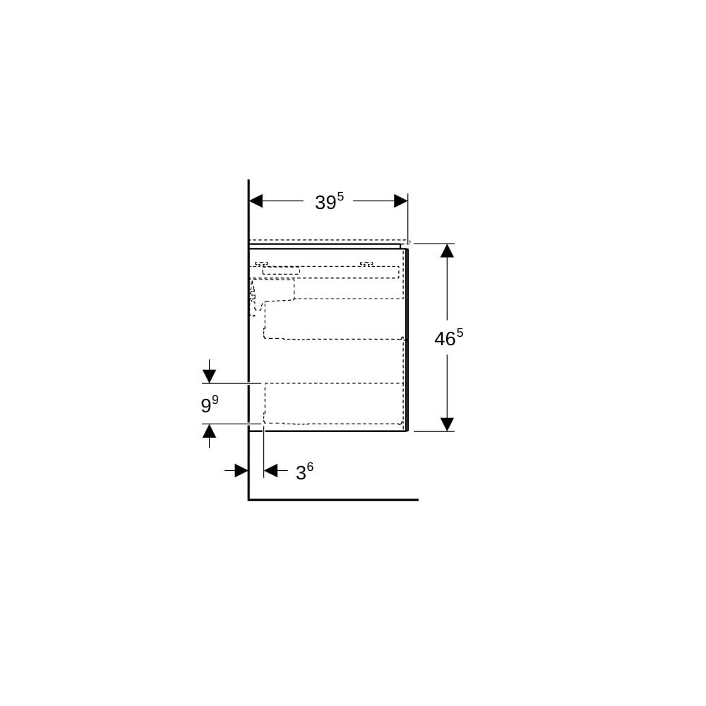 Geberit ONE Unterschrank für Waschtisch, 2 Schubladen, verkürzte Ausladung, 104,5x46... GEBERIT-500386011 4025410572387 (Abb. 9)