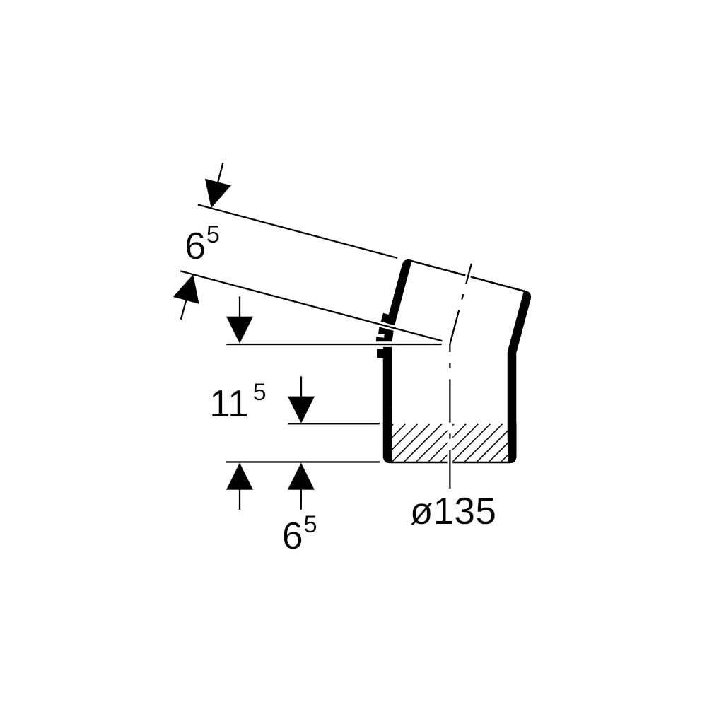 Geberit Silent db20 Bogen 15 Grad, Außendurchmesser 135mm... GEBERIT-312150141 4025416162568 (Abb. 5)