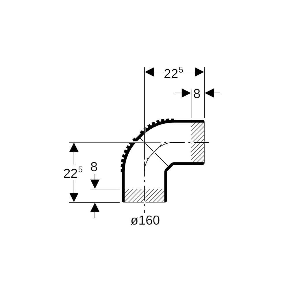 Geberit Silent db20 Bogen mit langem Schenkel, 88,5 Grad, d 160mm... GEBERIT-315885141 4025416862444 (Abb. 5)