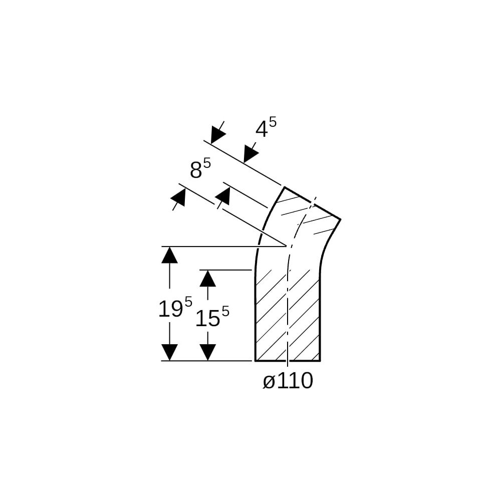 Geberit PE Bogen mit langem Schenkel 30 Grad, Außendurchmesser 110mm... GEBERIT-367030161 4025416030522 (Abb. 5)