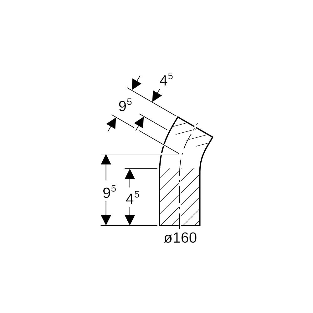 Geberit PE Bogen mit langem Schenkel 30 Grad, Außendurchmesser 160mm... GEBERIT-369030161 4025416034384 (Abb. 5)