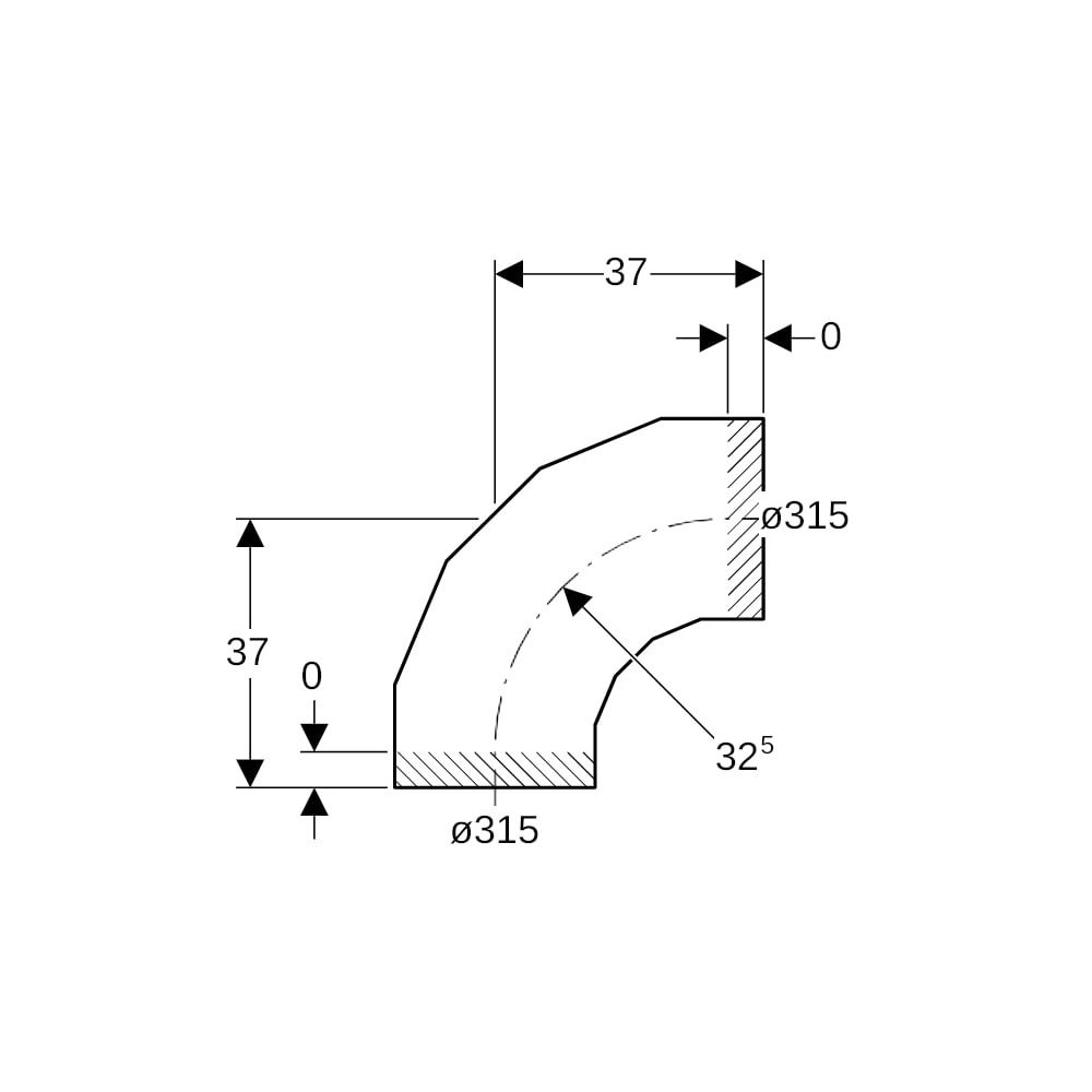 Geberit PE Segmentbogen 90 Grad, Außendurchmesser 315mm... GEBERIT-372055161 4025416036494 (Abb. 5)
