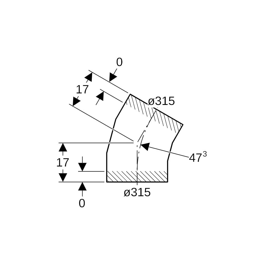 Geberit PE Segmentbogen 30 Grad, Außendurchmesser 315mm... GEBERIT-372030161 4025416036470 (Abb. 5)