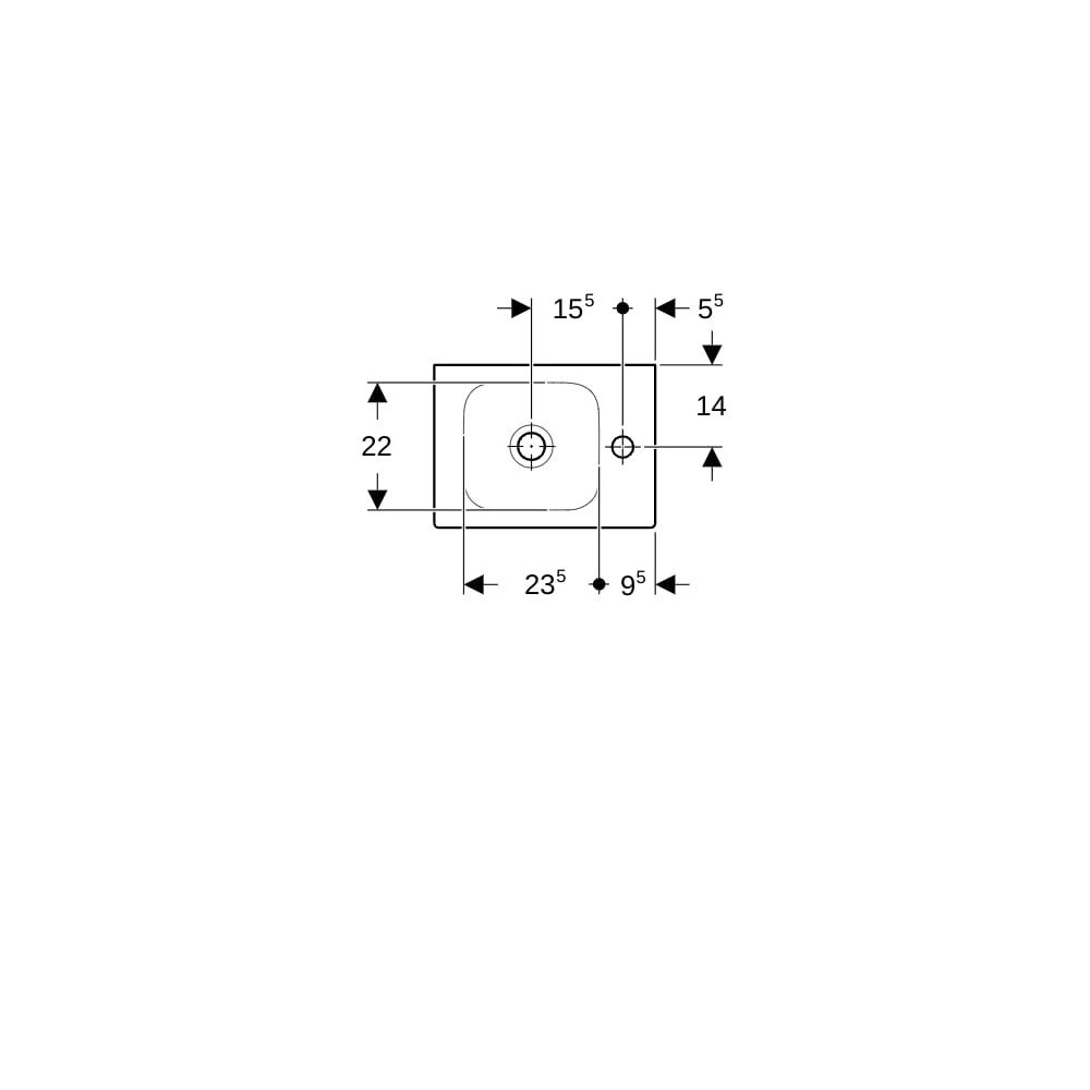 Geberit iCon Handwaschbecken, 38x13,5x28cm, Hahnloch rechts, ohne Überlauf, Weiß... GEBERIT-124736000 4022009306088 (Abb. 7)