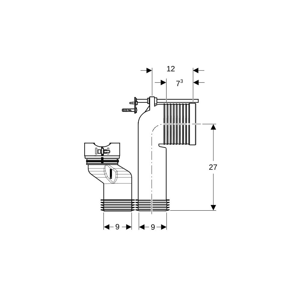 Geberit Anschlussset für Stand-WC iCon TurboFlush, 90mm, PVC/ABS, 152063001... GEBERIT-152063001 4064746039294 (Abb. 5)