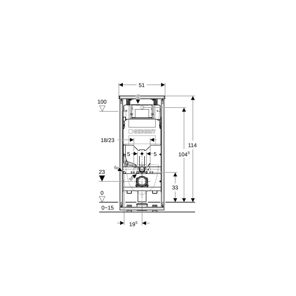 Geberit GIS Element für Wand-WC, 114cm, mit Sigma UP-Spülkasten 12cm, Ecklösung... GEBERIT-461303006 4064746032974 (Abb. 5)