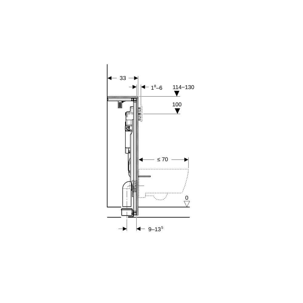 Geberit GIS Element für Wand-WC, 114cm, mit Sigma UP-Spülkasten 12cm, Ecklösung... GEBERIT-461303006 4064746032974 (Abb. 6)