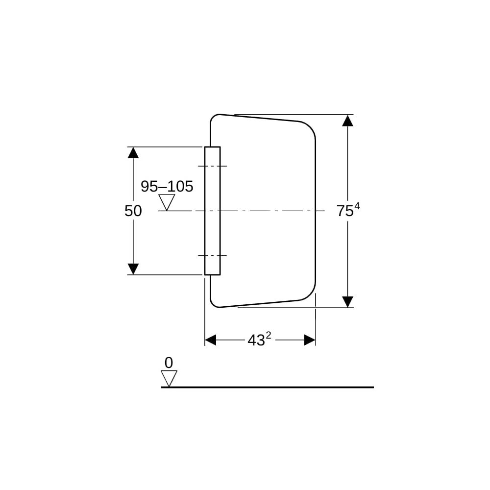 Geberit Urinaltrennwand, Halter Schwarz matt, Glas Weiß/satiniert, 115205TD1... GEBERIT-115205TD1 4064746044601 (Abb. 4)