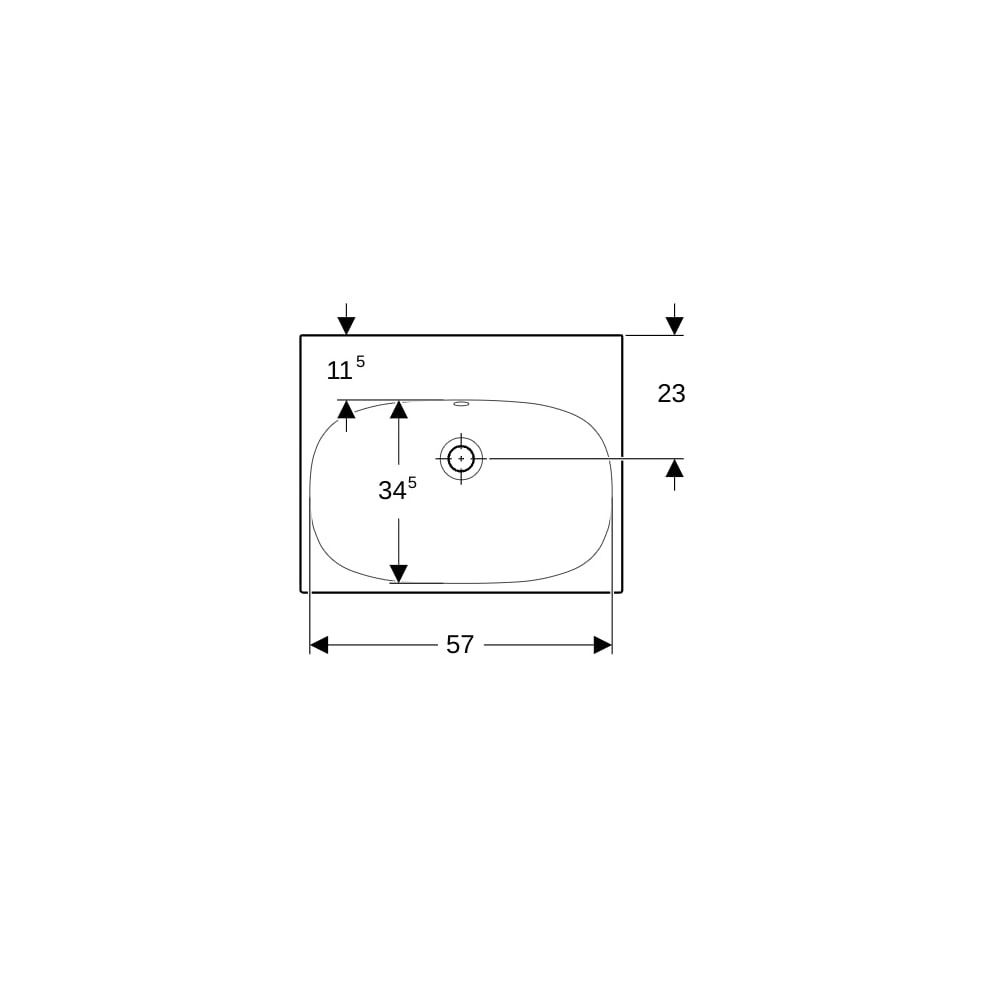 Geberit Acanto Waschtisch 60x48cm ohne Hahnloch, Überlauf sichtbar, symmetrisch, Wei... GEBERIT-504620011 4064746061981 (Abb. 4)