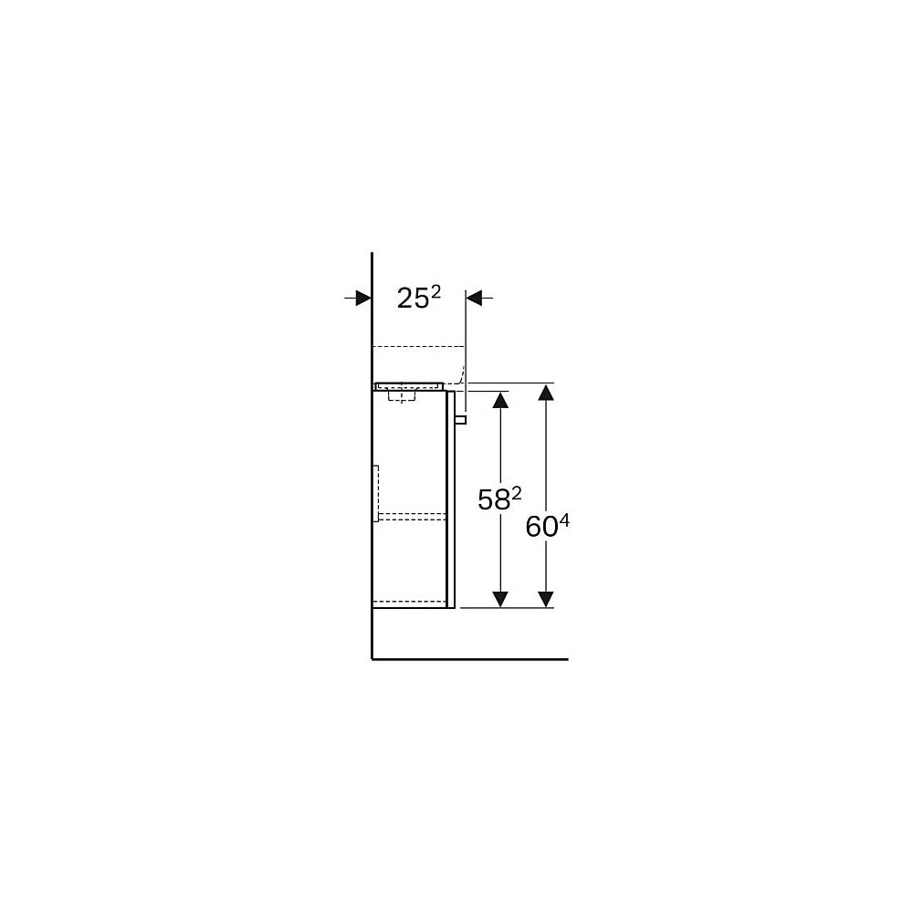 Geberit Renova Compact Unterschr., Handwaschbecken, Tür verk. Ausl. 34,8x60,4x25,2cm... GEBERIT-862041000 4022009328943 (Abb. 6)