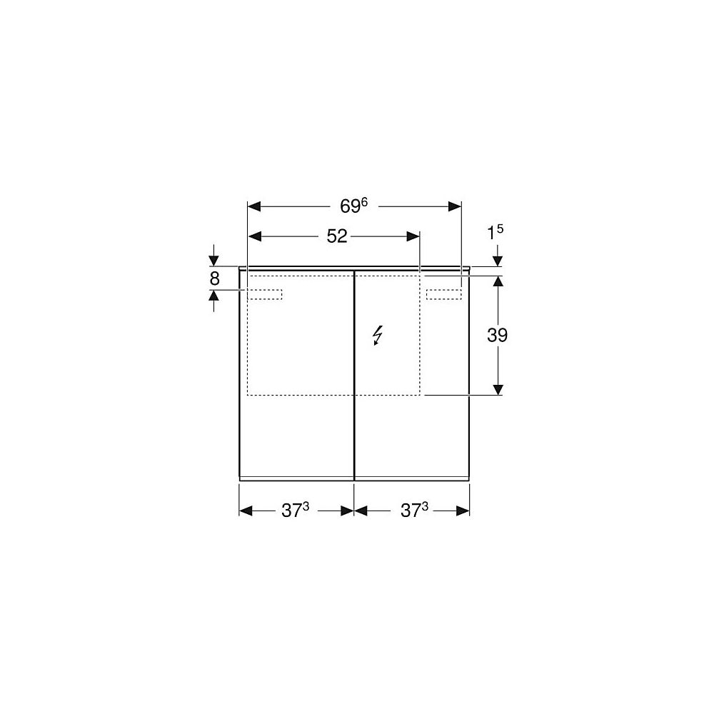 Geberit Option Plus Spiegelschrank mit Beleuchtung zwei Türen 75x70x17,2cm Korpus au... GEBERIT-500206001 4025416356851 (Abb. 5)