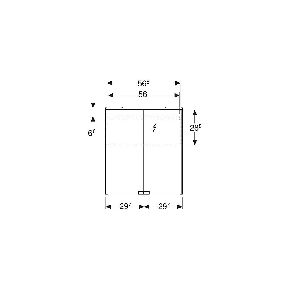 Geberit Option Basic Spiegelschrank, Beleuchtung, 2 Türen, 60x67,7x18cm, CEE 7/4,7/3... GEBERIT-500273001 4025416428954 (Abb. 5)