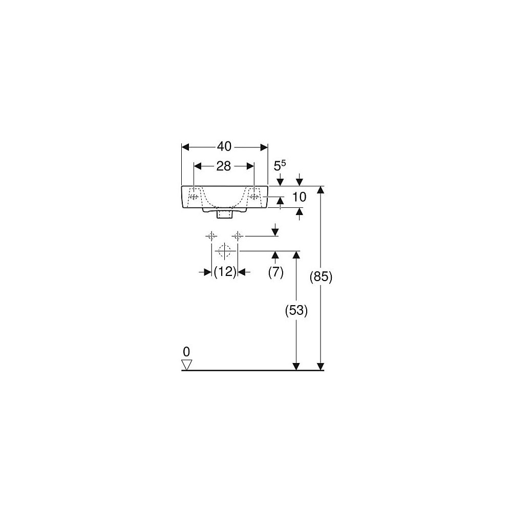 Geberit Renova Compact Handwaschbecken verkürzte Ausladung, mit Ablagefläche 40x15x2... GEBERIT-272142000 4022009273878 (Abb. 5)