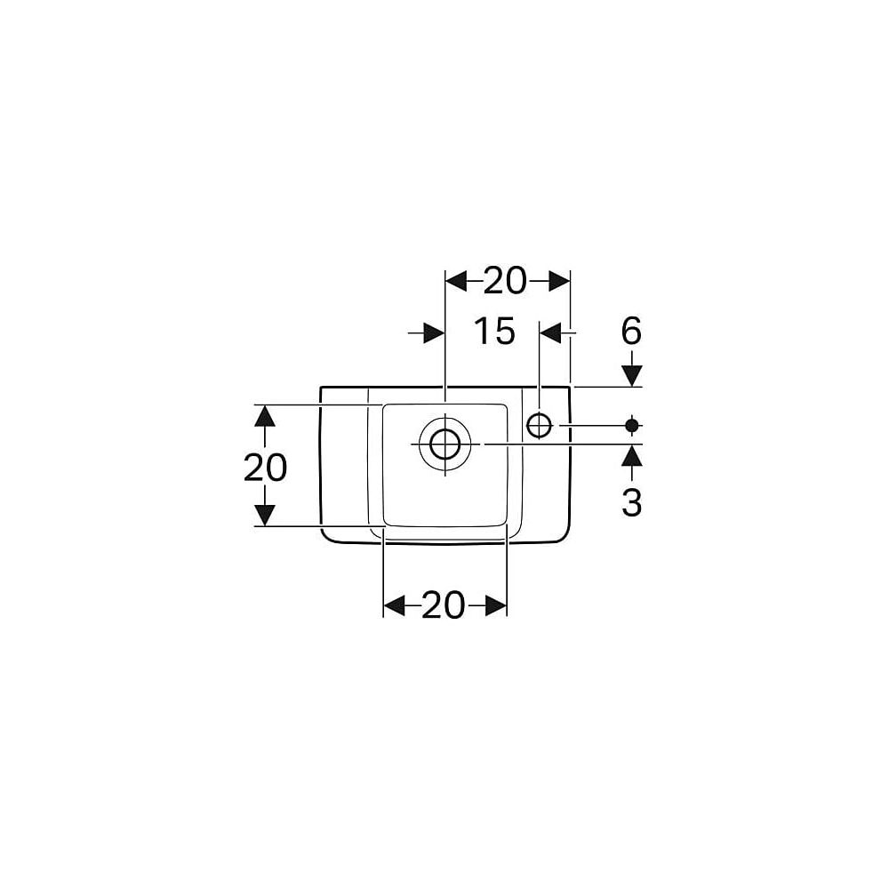 Geberit Renova Compact Handwaschbecken verkürzte Ausladung, mit Ablagefläche 40x15x2... GEBERIT-272142000 4022009273878 (Abb. 4)