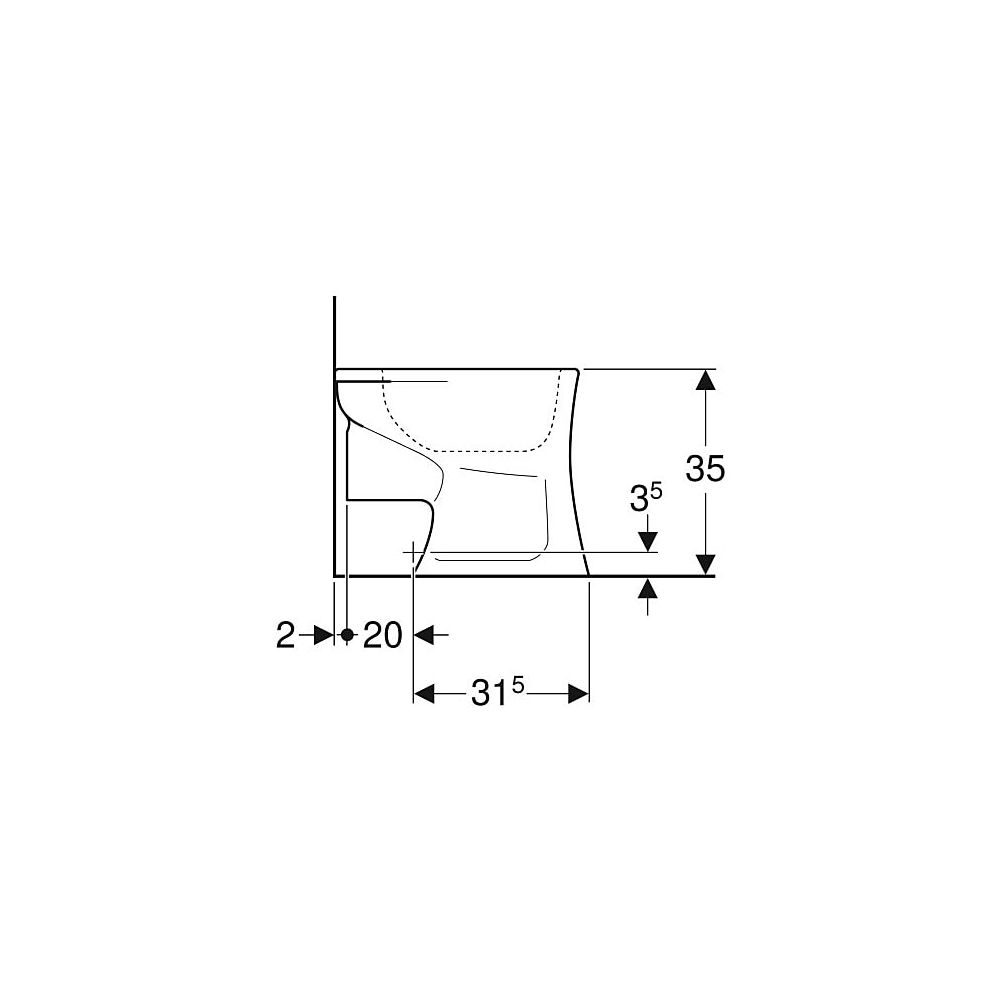 Geberit Bambini Stand-WC für Kinder, Flachspüler, für WC-Sitz Tiefe 43cm, Weiß... GEBERIT-211500000 4022009021936 (Abb. 6)