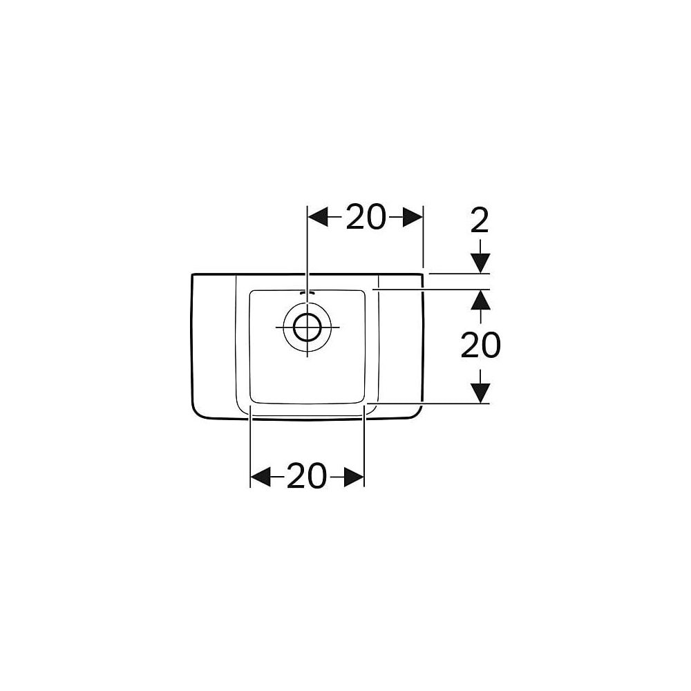 Geberit Renova Compact Handwaschbecken verkürzte Ausladung, mit Ablagefläche 40x15x2... GEBERIT-272143600 4022009273991 (Abb. 4)