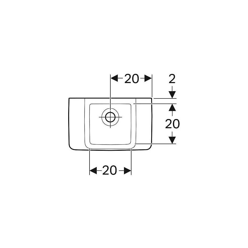 Geberit Renova Compact Handwaschbecken verkürzte Ausladung, mit Ablagefläche 40x15x2... GEBERIT-272141000 4022009273731 (Abb. 4)