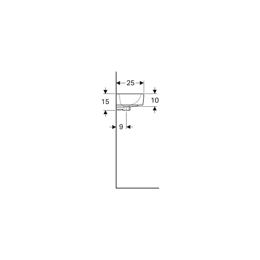 Geberit Renova Compact Handwaschbecken verkürzte Ausladung, mit Ablagefläche 40x15x2... GEBERIT-272143600 4022009273991 (Abb. 6)