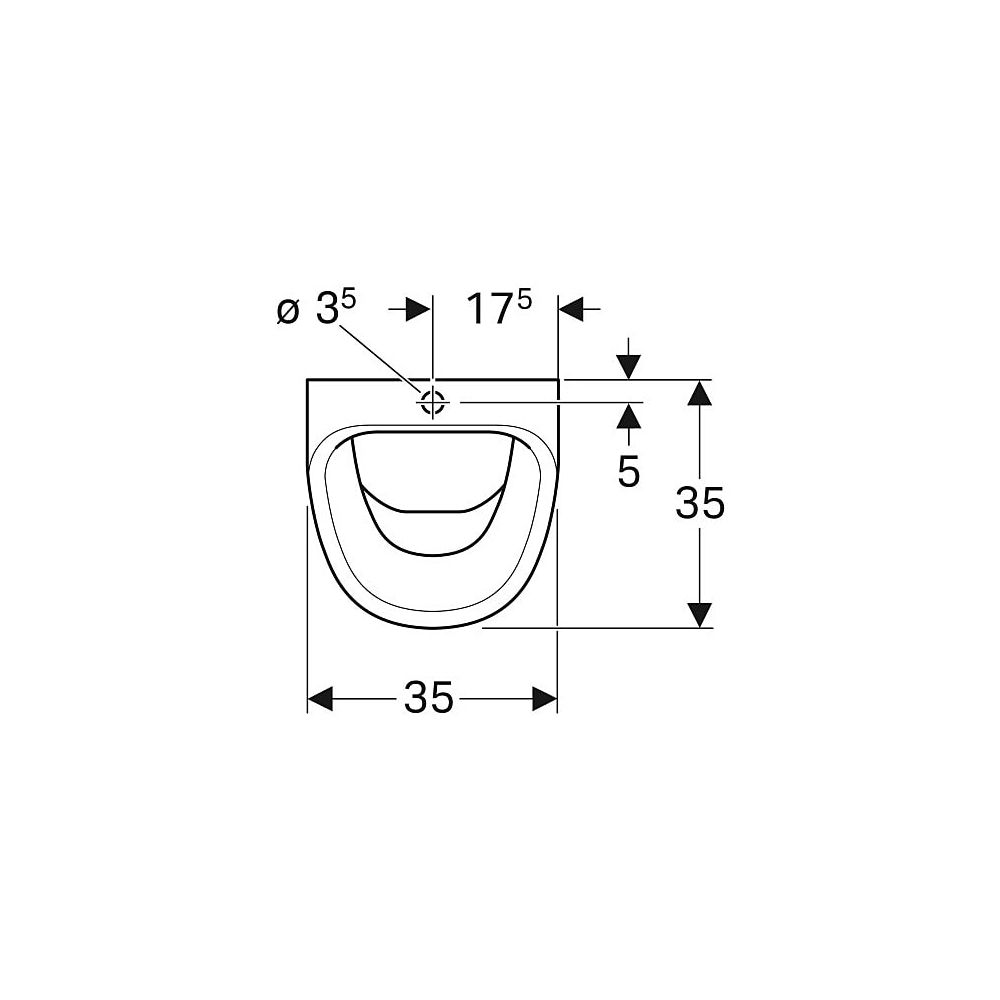 Geberit Aller Urinal Zulauf von oben, Tiefe 35cm, Abgang nach hinten oder nach unten... GEBERIT-236600000 4022009045376 (Abb. 4)