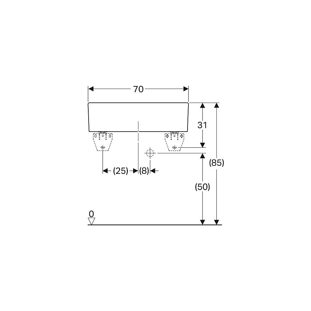 Geberit Publica Mehrzweckbecken mit Überlauf 70x20x50cm... GEBERIT-361370000 4022009080537 (Abb. 6)
