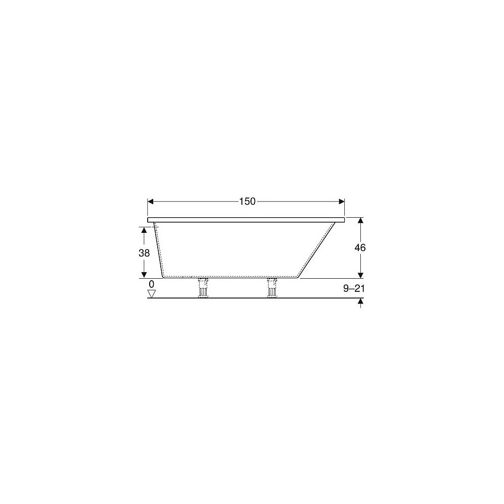 Geberit Renova asymmetrische Badewanne Länge 100cm, Breite 100cm, Abgang links... GEBERIT-657340000 4022009282054 (Abb. 5)