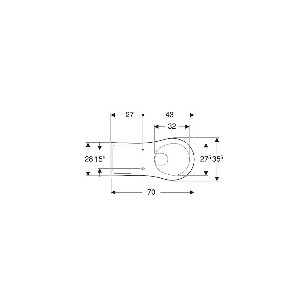 Geberit Vitalis Wand-WC Tiefspüler, verlängerte Ausladung Tiefe 70cm, Weiß... GEBERIT-201500000 4022009014648 (Abb. 3)