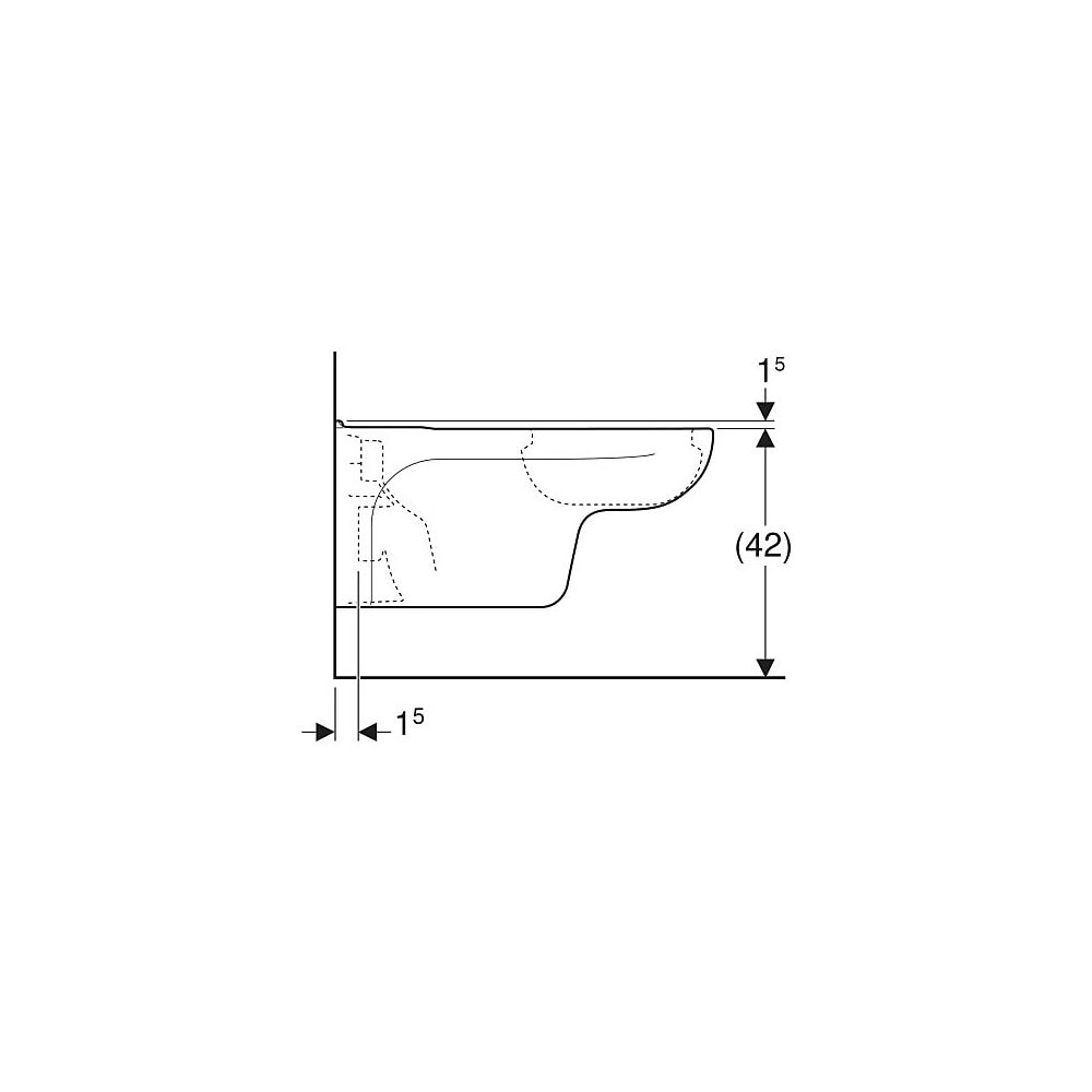 Geberit Vitalis Wand-WC Tiefspüler, verlängerte Ausladung Tiefe 70cm, Weiß... GEBERIT-201500000 4022009014648 (Abb. 5)