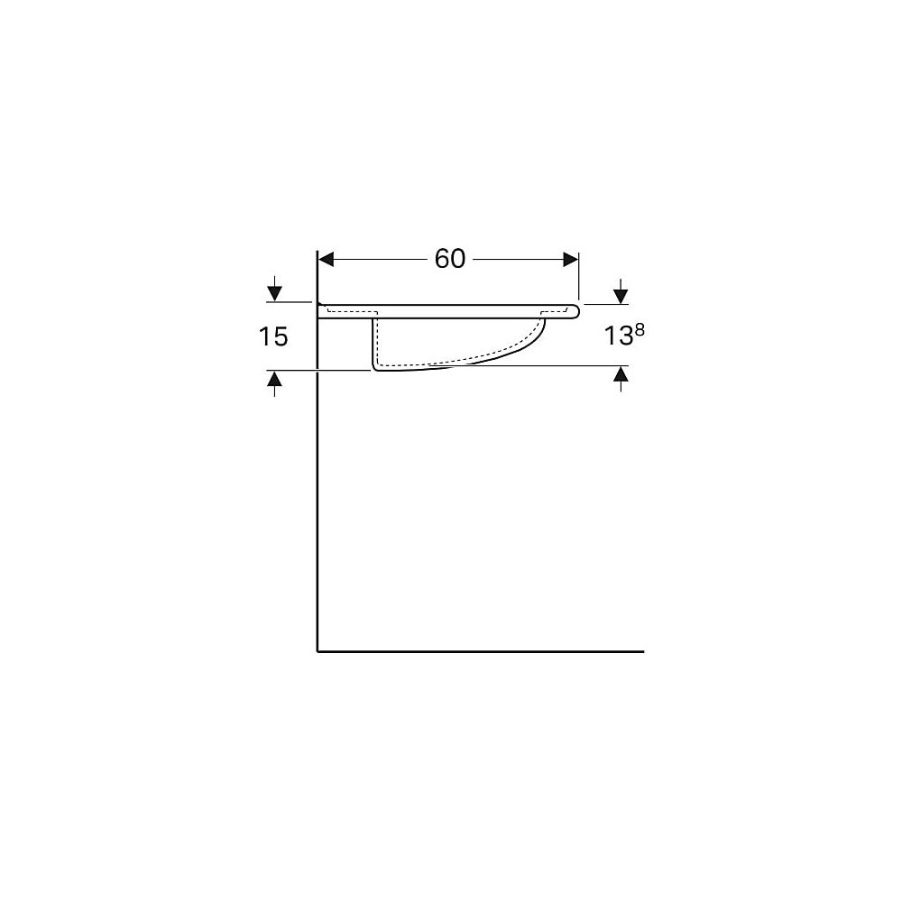Geberit Vitalis Waschtisch barrierefrei, Breite 65cm, Tiefe 60cm, ohne Hahnloch, ohn... GEBERIT-121565000 4022009137545 (Abb. 6)