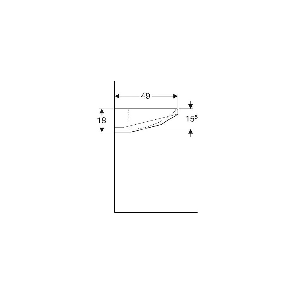 Geberit Paracelsus Waschtisch, Breite 64cm, Tiefe 49cm, ohne Hahnloch, ohne Überlauf... GEBERIT-251060600 4022009221749 (Abb. 6)