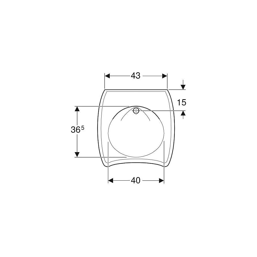 Geberit Vitalis Waschtisch barrierefrei, Breite 55cm, Tiefe 55cm, ohne Hahnloch, ohn... GEBERIT-221555000 4022009025545 (Abb. 4)