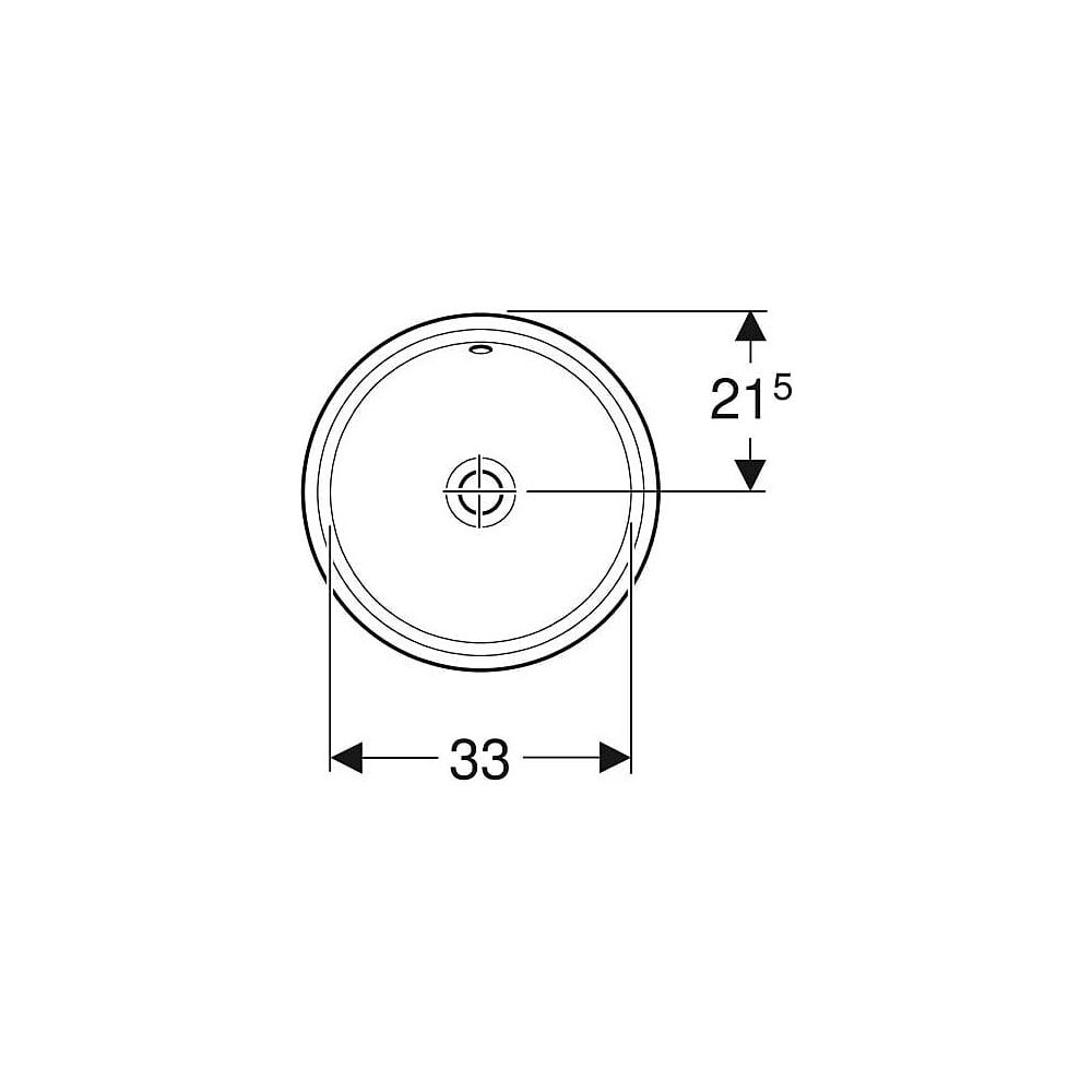Geberit VariForm Unterbauwaschtisch rund Tiefe 42cm, ohne Hahnloch, Überlauf sichtba... GEBERIT-500745012 4025416704461 (Abb. 4)