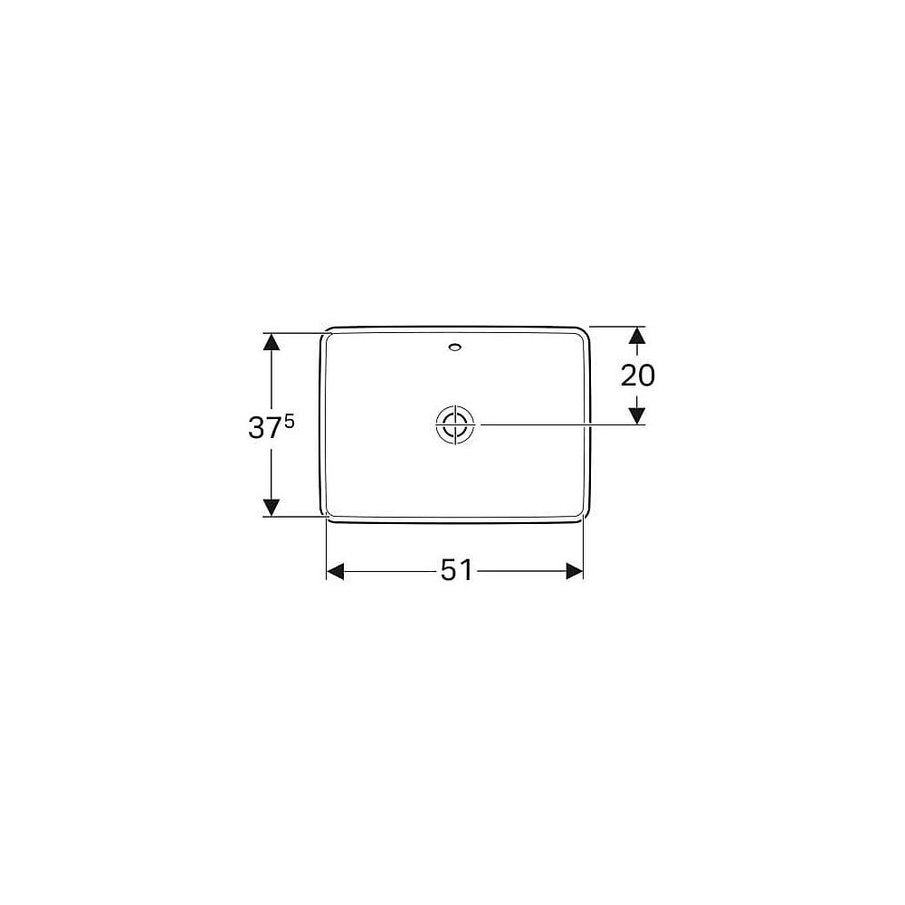Geberit VariForm Einbauwaschtisch, rechteckig Breite 55cm, Tiefe 40cm, ohne Hahnloch... GEBERIT-500737002 4025416302513 (Abb. 3)