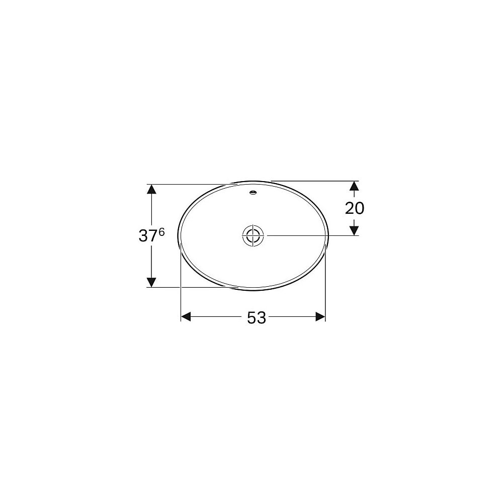Geberit VariForm Einbauwaschtisch, oval, Breite 55cm, Tiefe 40cm, ohne Hahnloch, Übe... GEBERIT-500717012 4025416835202 (Abb. 4)