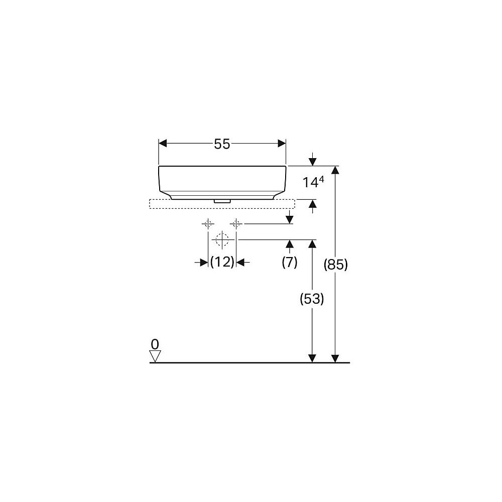 Geberit VariForm Aufsatzwaschtisch, elliptisch, Breite 55cm, Tiefe 40cm, ohne Hahnlo... GEBERIT-500774002 4025416303053 (Abb. 5)