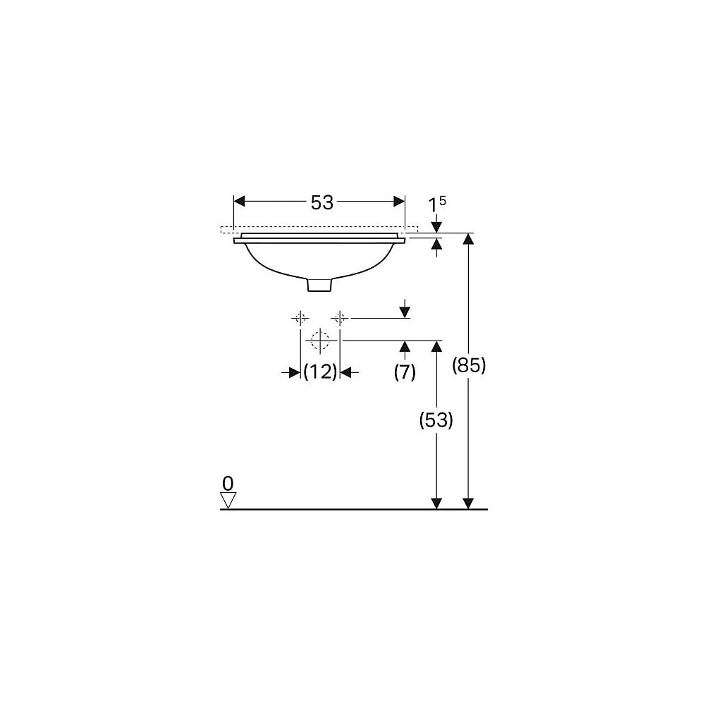 Geberit VariForm Unterbauwaschtisch, rechteckig Breite 53cm, Tiefe 44cm, ohne Hahnlo... GEBERIT-500763002 4025416302889 (Abb. 5)