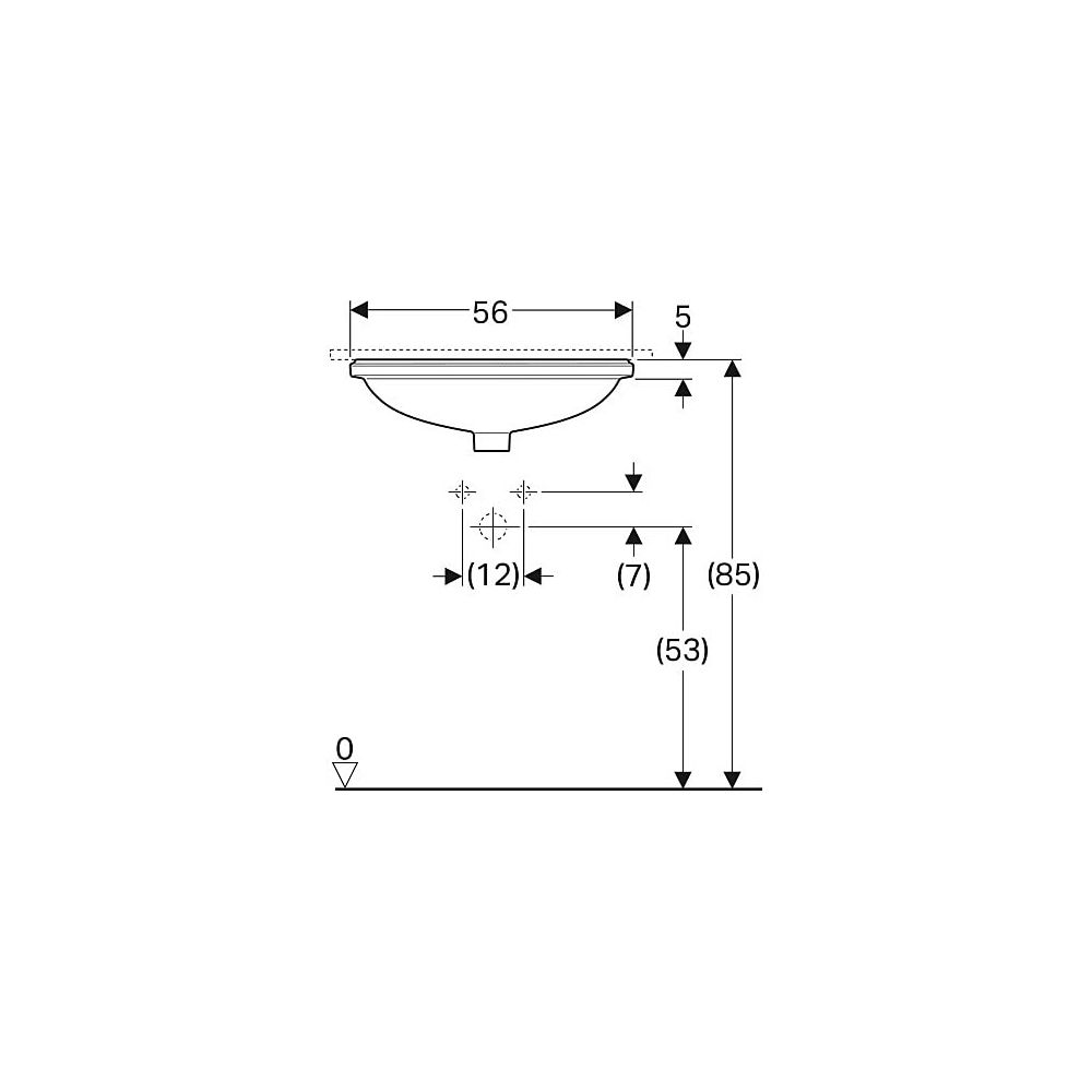 Geberit VariForm Unterbauwaschtisch oval Breite 50cm, Tiefe 46cm, ohne Hahnloch, Übe... GEBERIT-500753012 4025416773696 (Abb. 5)